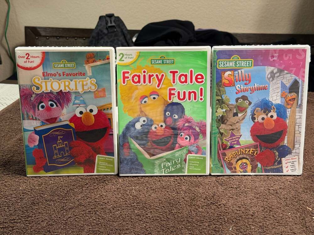 Sesame Street 3-DVD Set Elmo's Favorite Stories, Fairy Tale Fun! Silly Storytime